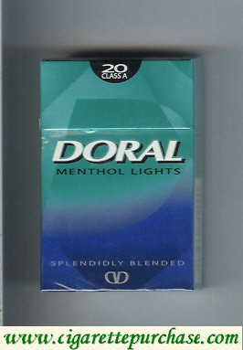Doral Splendidly Blended Menthol Lights cigarettes hard box